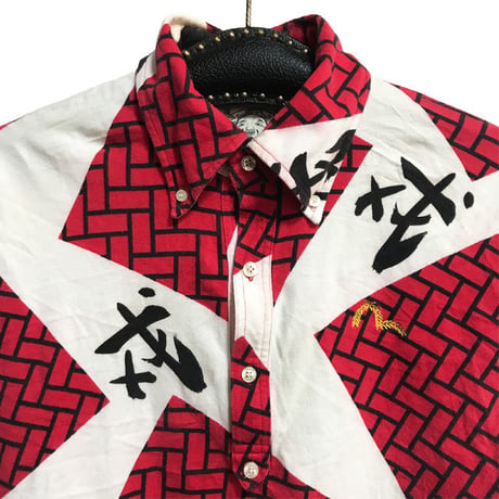 【USED】90'S EVISU L/S POLO SHIRT