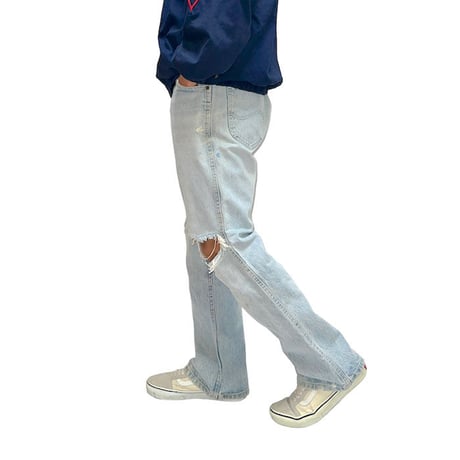 【USED】90'S LEE DAMAGED DENIM PANTS