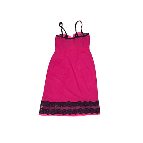 【USED】60's VINTAGE LINGERIE SLIP DRESS PINK × BLACK