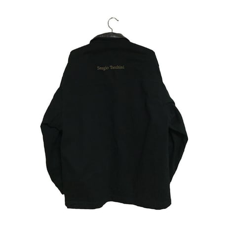 【USED】90'S SERGIO TACCHINI OVERSIZED BLACK DENIM JACKET