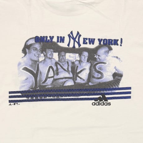 【USED】90's adidas × New York Yankees Photo Graphic T-shirt Made in USA
