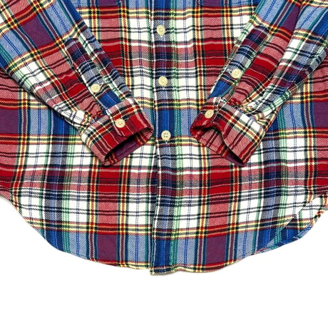 【USED】90's Polo by Ralph Lauren DOUBLE POCKET FLANNEL CHECK SHIRT