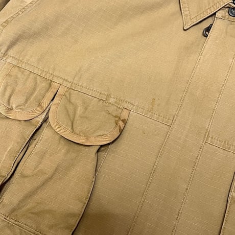 【USED】00's Eddie Bauer 3-POCKET RIPSTOP ZIP SHIRT