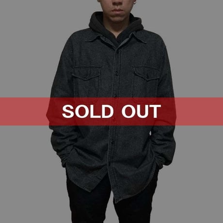 【USED】POLO JEANS OVERSIZED DENIM SHIRT BLACK