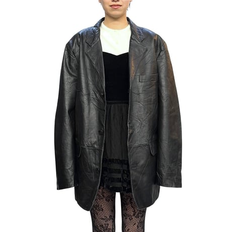 【USED】00's bod & christensen LEATHER TAILORED JACKET