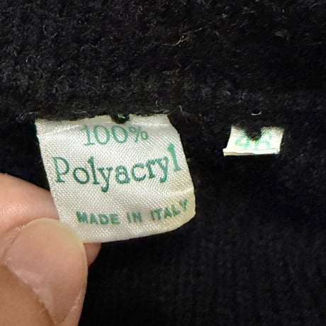 【USED】80's Tailored Knit Cardigan Black Made in Italy