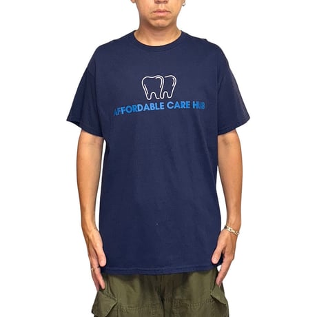 【USED】00's AFFORDABLE CARE HUB Trippy Denture Art T-shirt