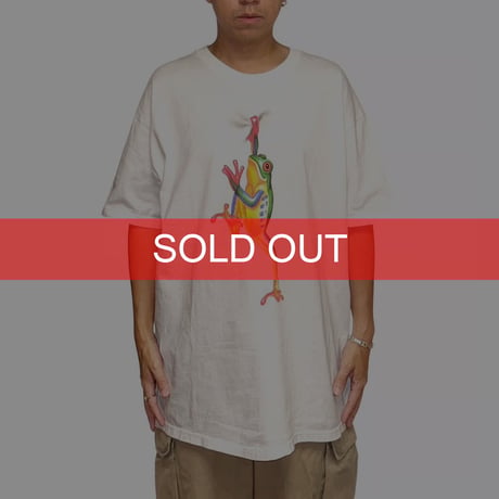 【USED】90's Human-i-Tees “Tree Frog” Graphic T-Shirt White