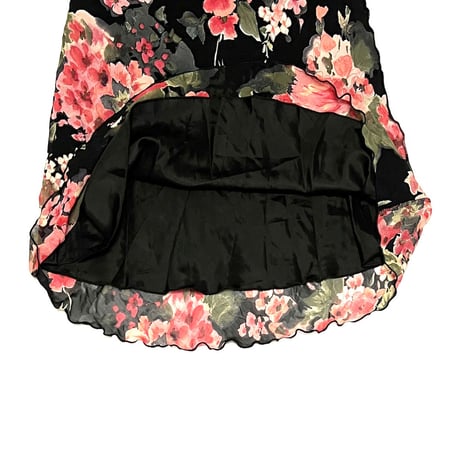 【USED】00's WATERCOLOR FLOWER PATTERN CIFFON SKIRT