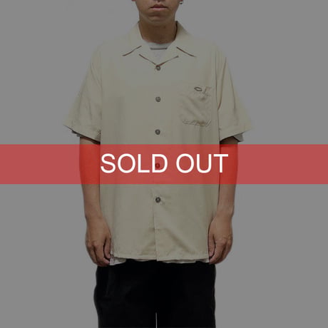 【DEAD STOCK】00'S OAKLEY OPEN COLLAR SHIRT BEIGE