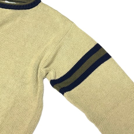 【USED】80's benetton ARM LINE COTTON KNIT SWEATER