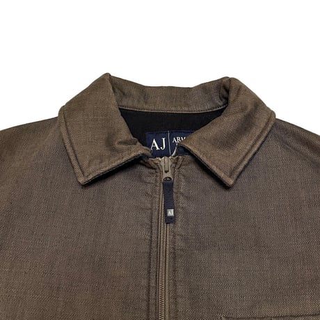 【USED】00's AJ ARMANI JEANS HEAVY COTTON DOUBLE ZIP JACKET