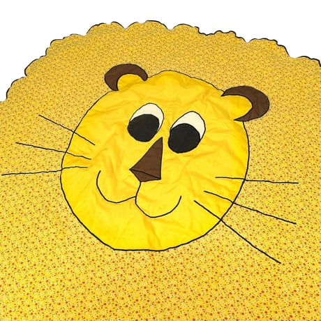 【USED】70's PATCHWORK LION LARGE QUILT
