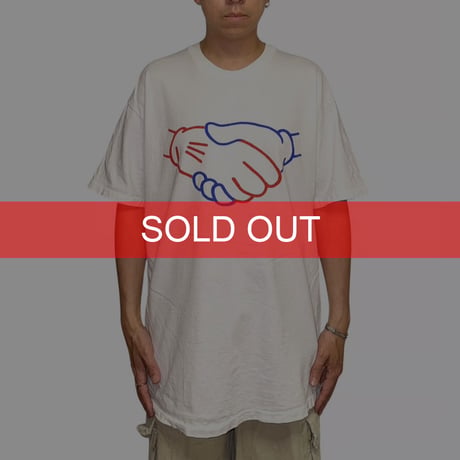 【USED】90's SANMAR and Hanes As Friends and Partners HANDSHAKE T-SHIRT