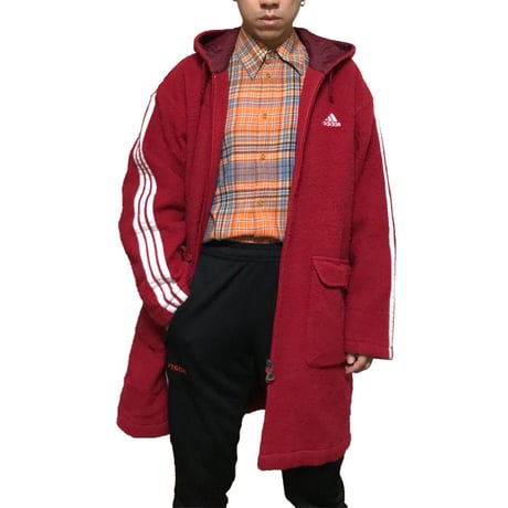 【USED】90'S ADIDAS 3-STRIPES WOOL COAT