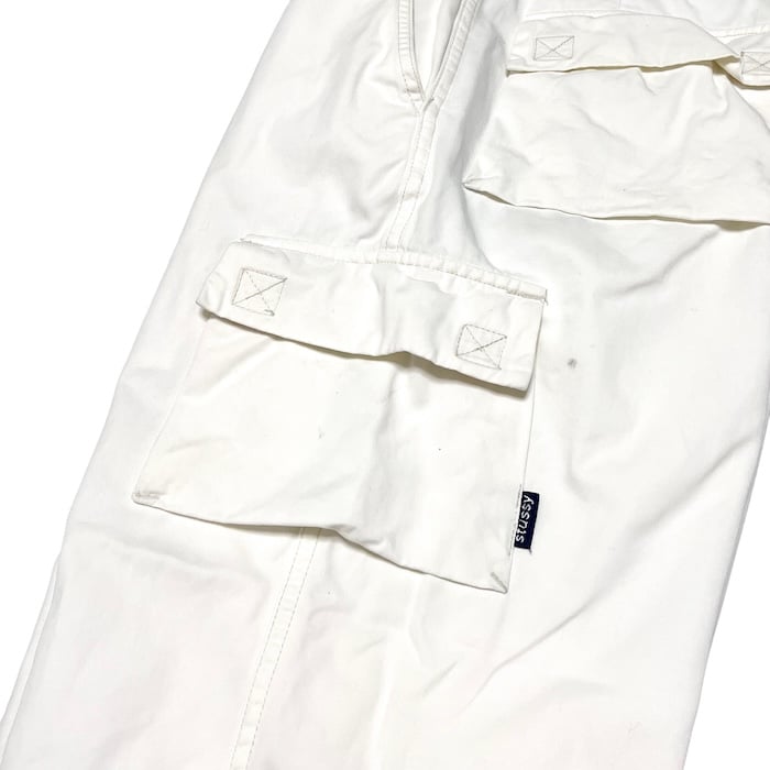 USED】90's-00'S STUSSY CARGO PANTS WHITE | KONBINI USED】90's-00'S STUSSY CARGO PANTS WHITE | KONBINI