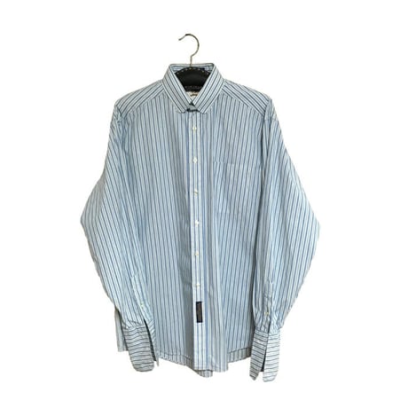 【USED】90'S TOMMY HILFIGER OVERSIZED  DOUBLE CUFFS STRIPE SHIRT