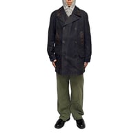【USED】90's-00's HERMÈS Distressed French Workwear Style Peacoat Made in France
