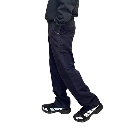 【USED】90's-00's STUSSY Ripstop Double Knee Work Pants Navy