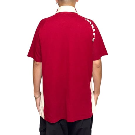 【USED】00's Oakley Pique Half-Zip Mock Neck Sports T-shirt