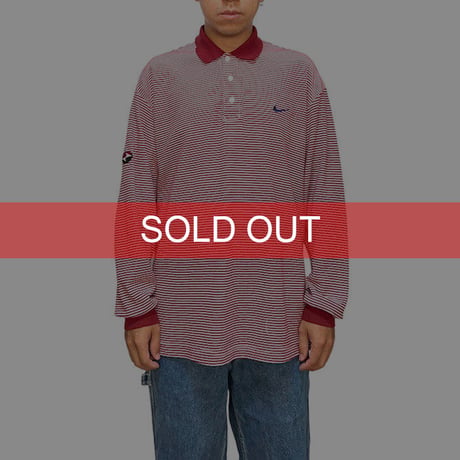 【USED】00'S NIKE BORDER L/S POLO-SHIRT