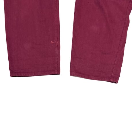 【USED】80's-90's AIRWALK Super Baggy Work Pants Wine Red Made in USA