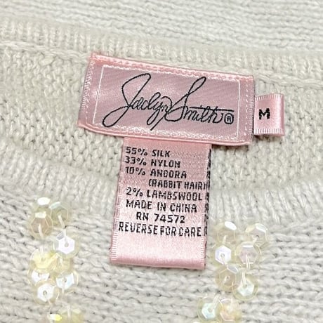 【USED】90'S Jaclyn Smith SEQUIN RIBBON KNIT SWEATER