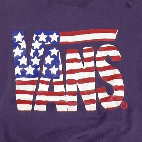 【USED】80'S-90'S VANS STARS AND STRIPES LOGO SWEATSHIRT