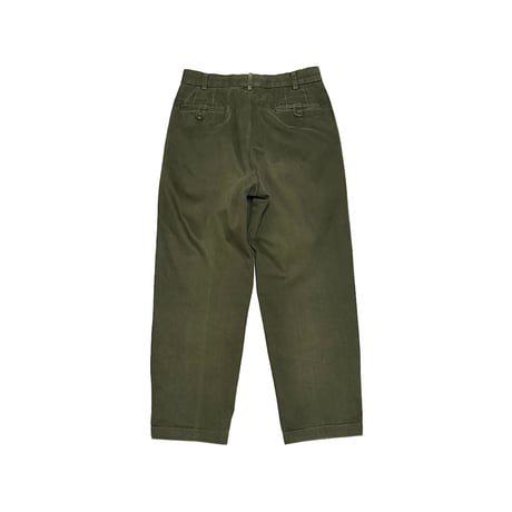 【USED】90's J.CREW Two-Tuck Cotton Twill Work Trousers Olive