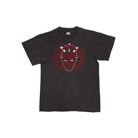 【USED】90's-00's Star Wars Episode 1 Darth Maul Flocked Print T-Shirt