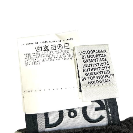【USED】90'S-00'S D&G DOLCE & GABBANA BORDER FRINGE KNIT SCARF