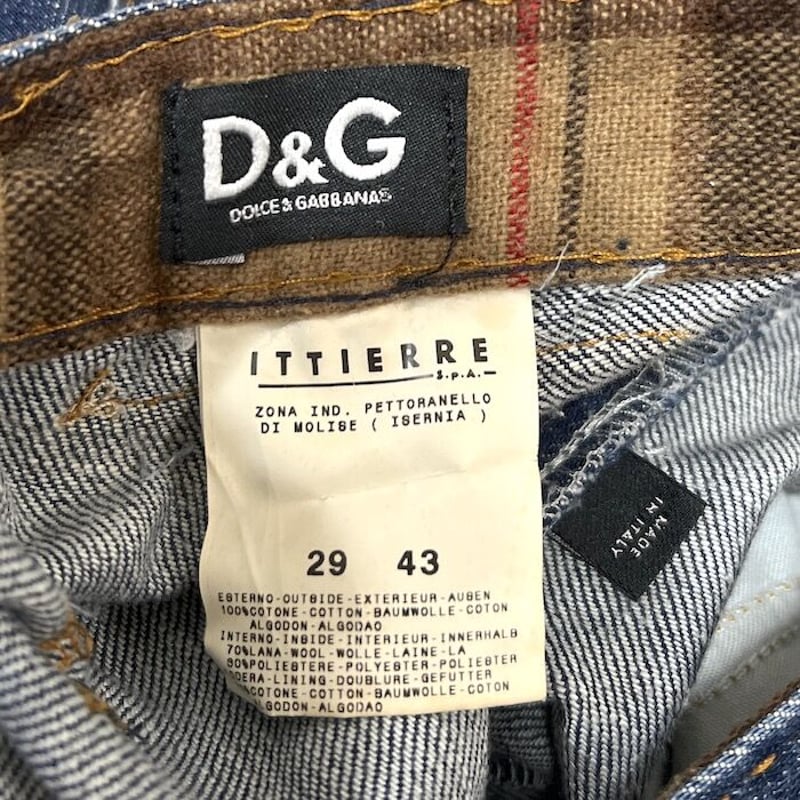 USED】90'S-00'S D&G DOLCE & GABBANA DENIM PANTS USED】90'S-00'S D&G DOLCE & GABBANA DENIM PANTS