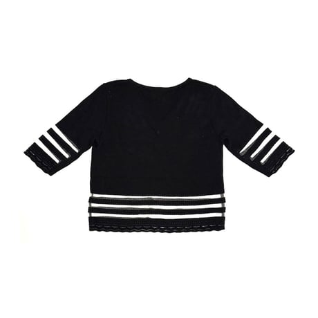 【USED】80's BRAND NEW SHEER BORDER S/S KNIT