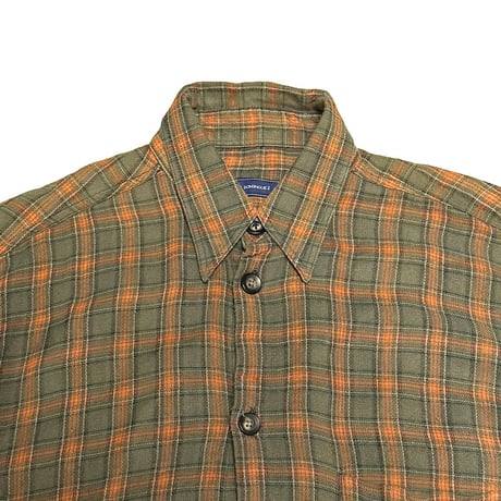 【USED】80's-90's ADOLFO DOMINGUEZ Viscose Blend Plaid Shirt