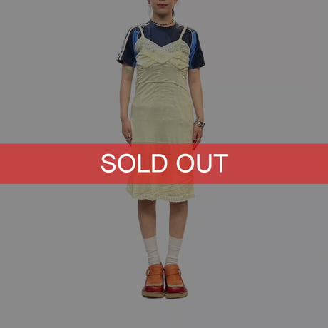 【USED】60's VINTAGE LINGERIE SLIP DRESS LEMON YELLOW