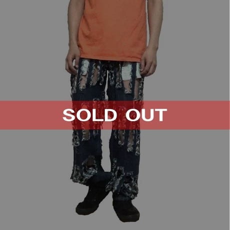 【USED】00'S VIVIENNE WESTWOOD MAN "CUT & SLASH" DENIM PANTS