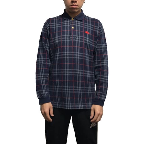 【USED】90'S BURBERRYS NOVA CHECK L/S POLO-SHIRT