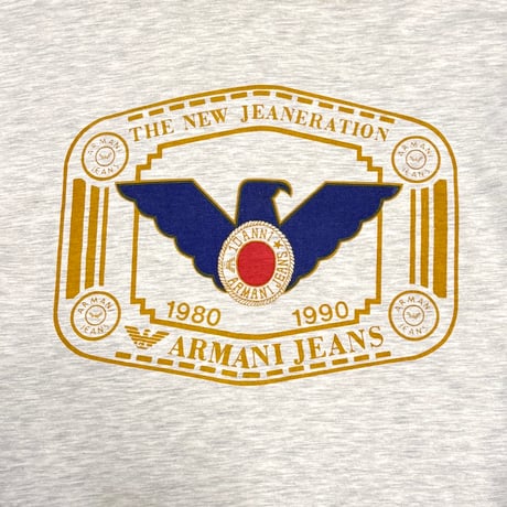 【USED】90's ARMANI JEANS "The New Jeaneration" Mock Neck L/S T-shirt