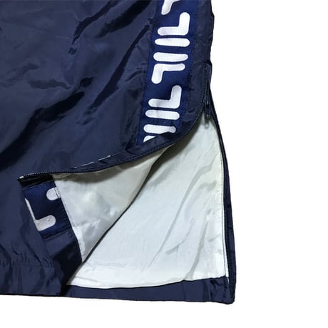 【USED】90'S  FILA SIDE LOGO LINE NYLON PANTS