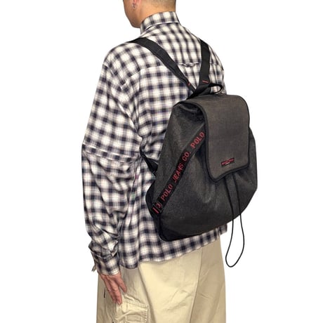 【USED】90's-00's Polo Jeans Co. Ralph Lauren Black Denim Drawstring Backpack