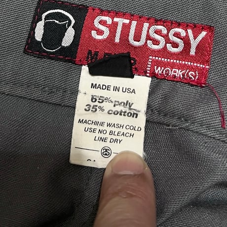 【USED】00's STUSSY WORK TROUSERS GRAY MADE IN USA