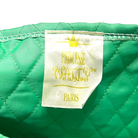 【DEAD STOCK】90's PRINCESSE WALLY QUILTED MINI SKIRT GREEN