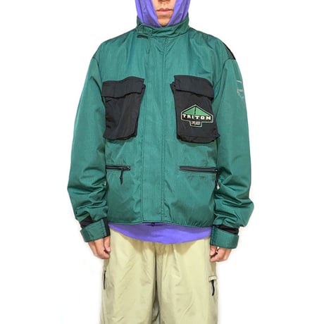 【USED】90'S FOX NYLON BIKER JACKET MADE IN FINLAND