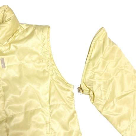 【USED】00's NIKE Detachable Sleeve Puffer Jacket Pastel Yellow