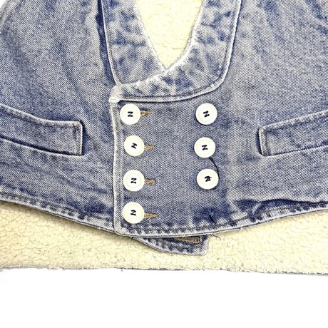 【USED】80's German Logger Sherpa-Lined Denim Vest