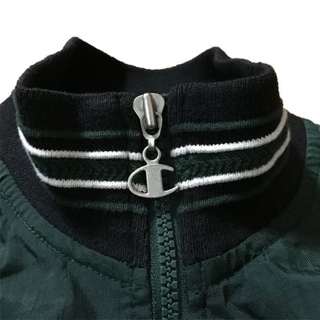 【USED】90'S CHAMPION NYLON PULLOVER JACKET GREEN