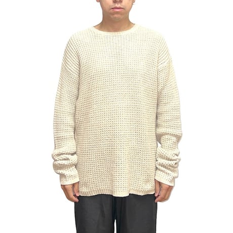 【USED】00's J.CREW LOW GUAGE COTTON LINEN KNIT SWEATER