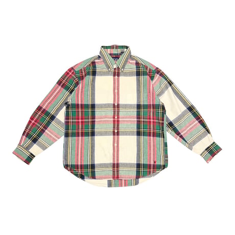 【USED】90's OLD GAP Madras Plaid Button-Down Shirt