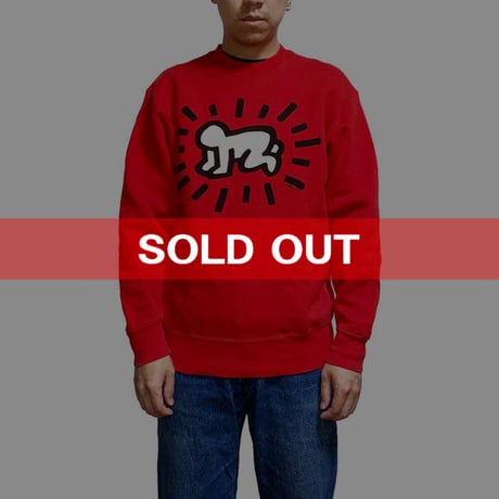 【USED】90'S KEITH HARING "RADIANT BABY & BARKING DOG" SWEAT SHIRT