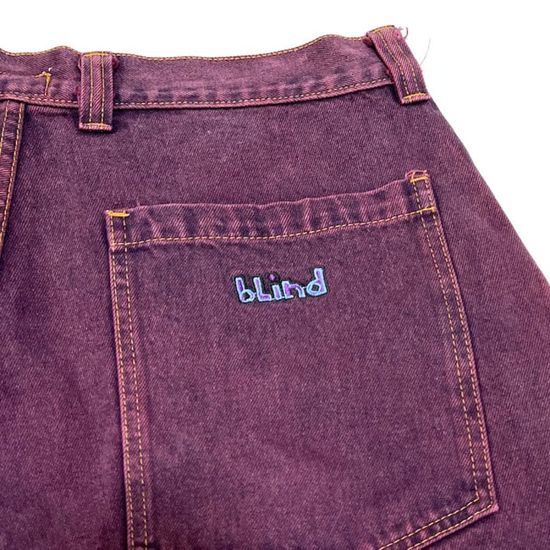 USED】90'S BLIND SKATEBOARDS WINE RED DENIM SHO...